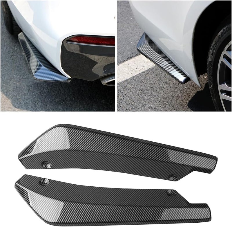 Mandark 2PCS Car Rear Bumper Diffuser Spoilers, Anti-Scratch Vehicle Rear Bumper Lip Diffuser Splitter Canard Protector, Auto Front Bumper Side Skirt Spoiler Splitter Lip Body Kit (Carbon Fiber) - Image 1